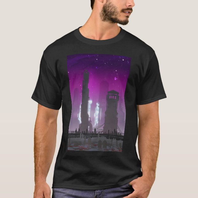 Camiseta Memorandos - Ciudad fantasma del futuro del ciberp (Anverso)