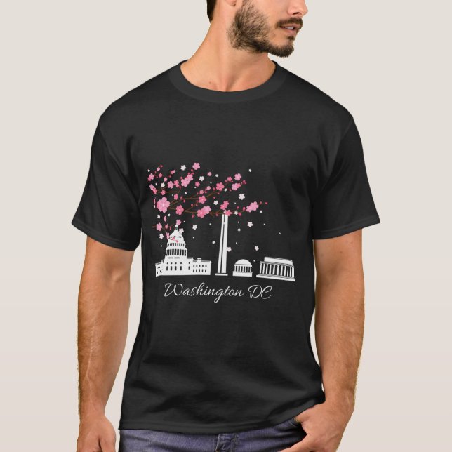 Camiseta Memorandos De Washington Dc Monuts Flores De Cerez (Anverso)