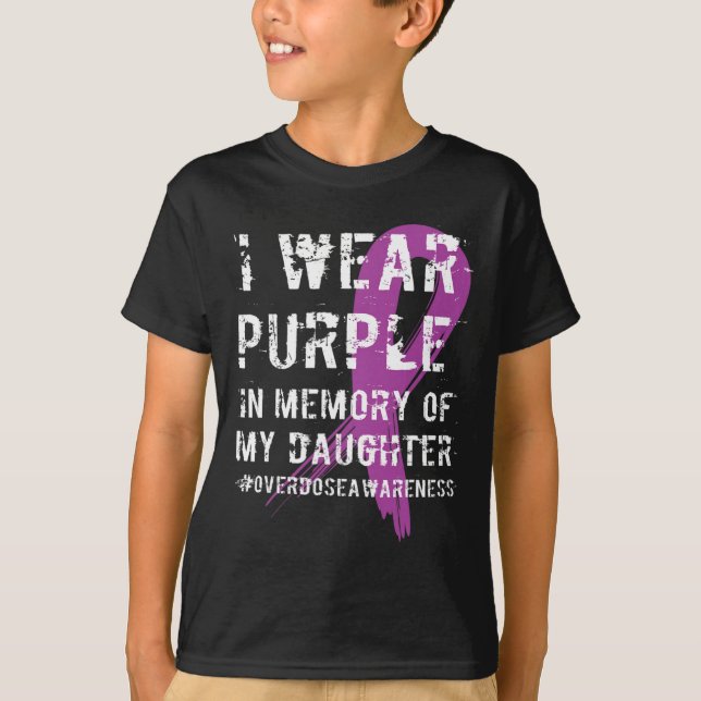 Camiseta Memoria de la hija usa conciencia de sobredosis mo (Anverso)