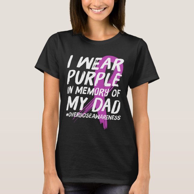 Camiseta Memoria de papá usa conciencia de sobredosis morad (Anverso)