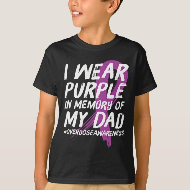 Camiseta Memoria de papá usa conciencia de sobredosis morad (Anverso)
