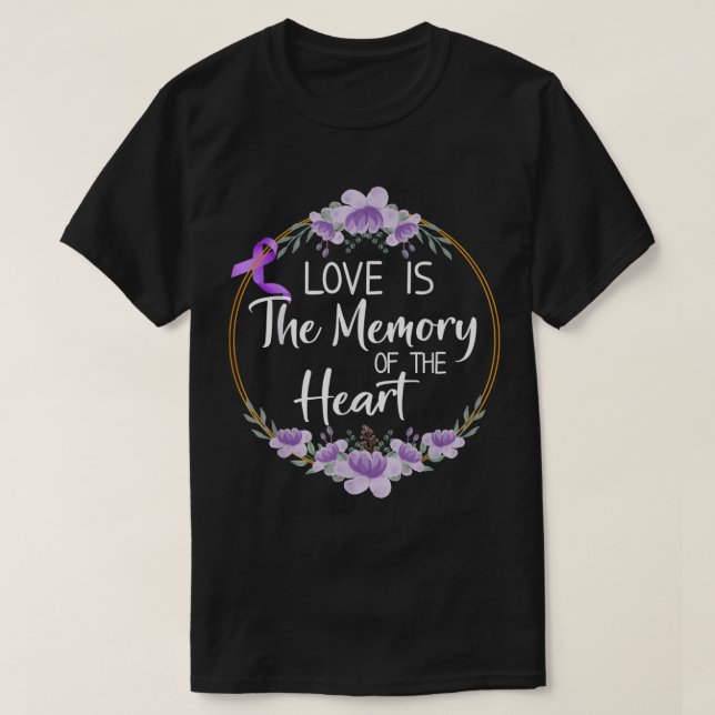 Camiseta Memoria Del Alzheimer Conciencia De La Cinta Púrpu (Diseño del anverso)