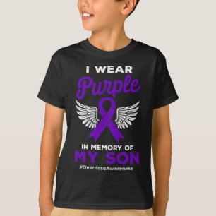 Camiseta Memoria Púrpura De La Sobredosis De Mi Hijo Cita C