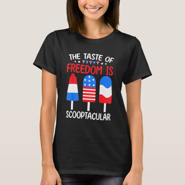 Camiseta Memorial 4th Day of July Holiday Patriotic Ice Cre (Anverso)