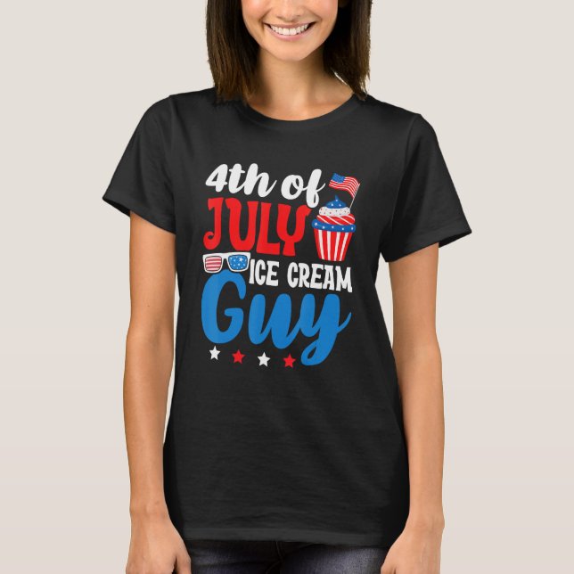 Camiseta Memorial 4th Day of July Holiday Patriotic Ice Cre (Anverso)