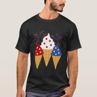 Camiseta Memorial Day 4Th Of July Patriotic Ice Cream Cones