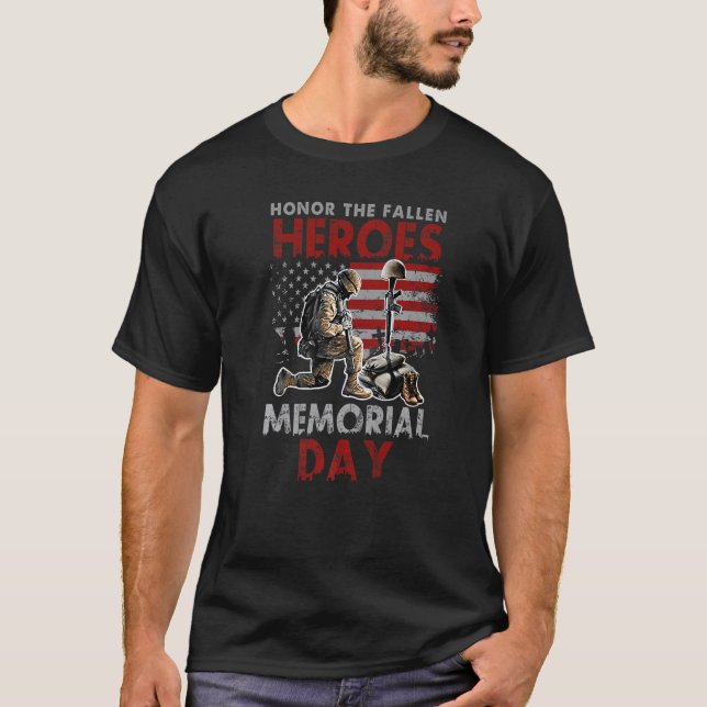Camiseta Memorial Day - Honor The Fallen Heroes - US Vetera (Anverso)