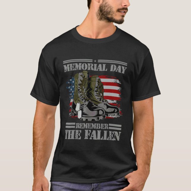 Camiseta Memorial Day Remember The Fallen Veteran Military  (Anverso)