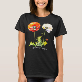 Camiseta Memorial de color de agua Día de la Paz Popos rojo