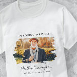 Camiseta Memorial de fotos de Personalizado de memoria amor<br><div class="desc">Este diseño simple y clásico está compuesto por tipografía de la síspera y agrega una foto personalizado.</div>