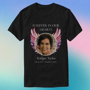 Camiseta Memorial de la foto del funeral de Pink & Purples 