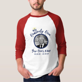 Camiseta Memorial de mi héroe celestial Raglan rojo blanco