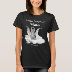 Camiseta Memorial del Mascota Angel Cat Gray Tabby