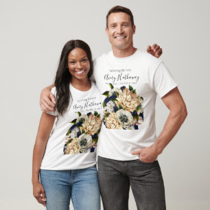 Camiseta Memorial funerario de Blue Flower Bouquet