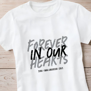 Camiseta Memorial Grunge Por Siempre en Nuestros Corazones 