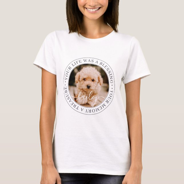 Camiseta Memorial mascota, memoria atesorada, elegante foto (Anverso)