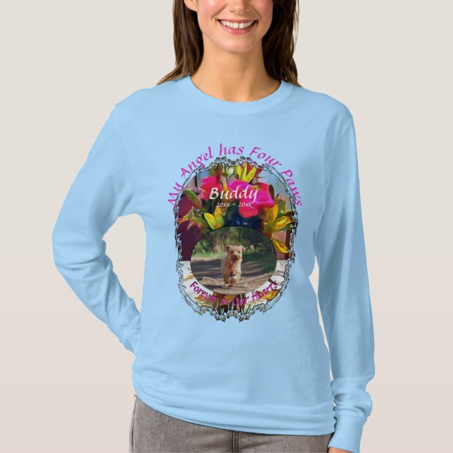 Camiseta Memorial Mi ángel tiene cuatro flores de garras PM (Anverso)
