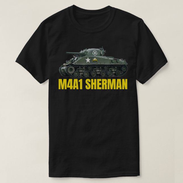 Camiseta Memorias Sherman del tanque estadounidense M4A2 de (Diseño del anverso)