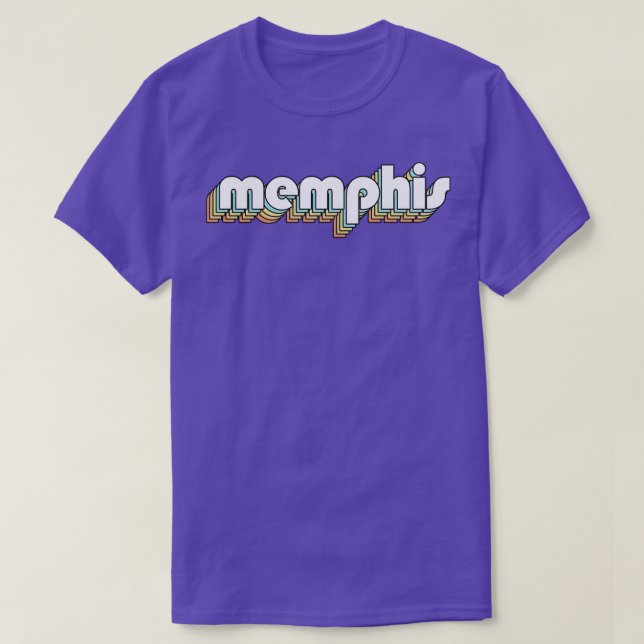 Camiseta Memphis Retro Rainbow Typography Style (Diseño del anverso)