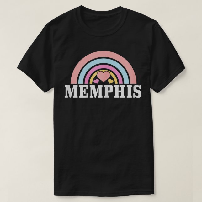 Camiseta Memphis Tennessee Cute Rainbow Vintage Girls (Diseño del anverso)