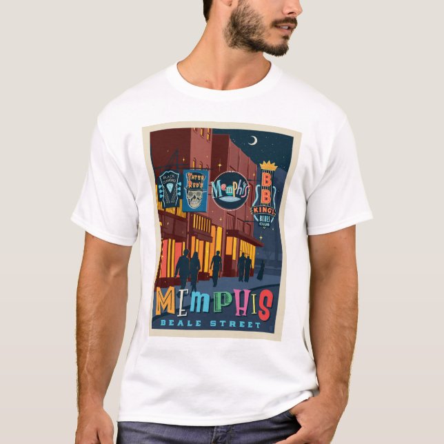 Camiseta Memphis, TN | Beale Street Neon (Anverso)