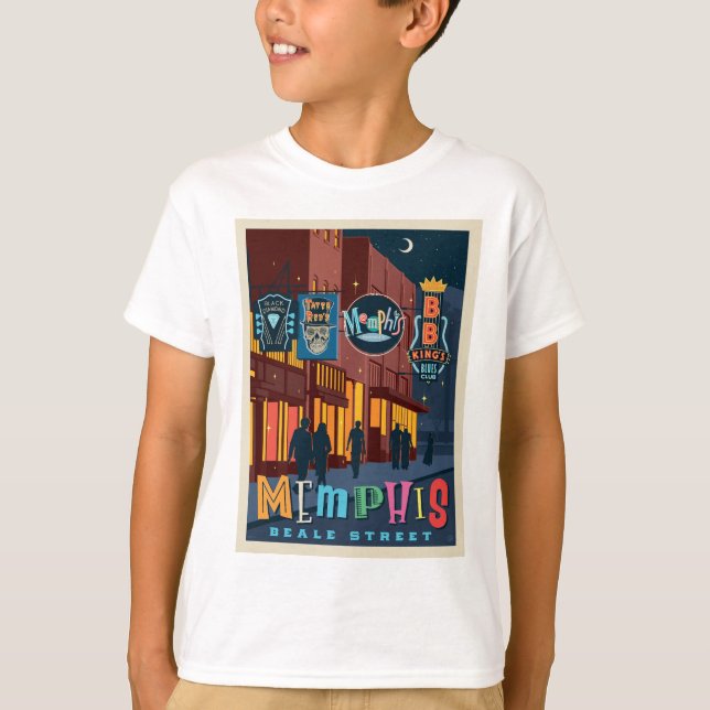 Camiseta Memphis, TN | Beale Street Neon (Anverso)