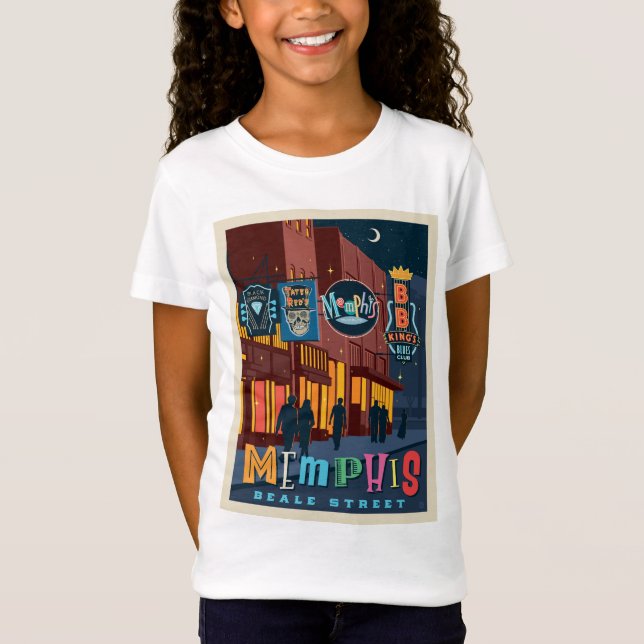 Camiseta Memphis, TN | Beale Street Neon (Anverso)