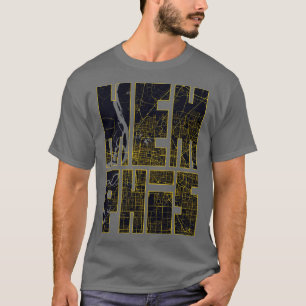 Camiseta Memphis USA City Map Typography Gold Art Deco