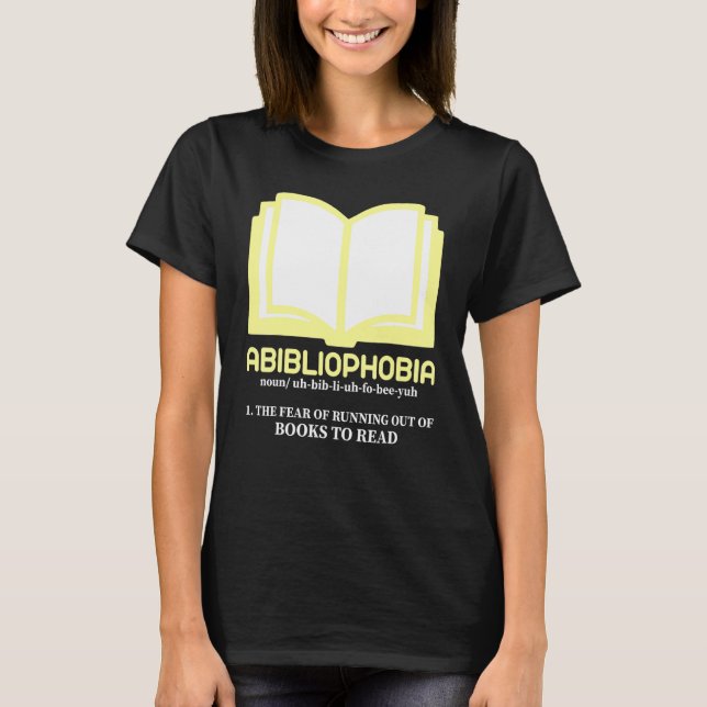 Camiseta Men and Women Bookworm Reader  Abibliophobia (Anverso)