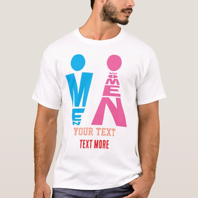 Camiseta Men and Women Typography Icon Design (Anverso)