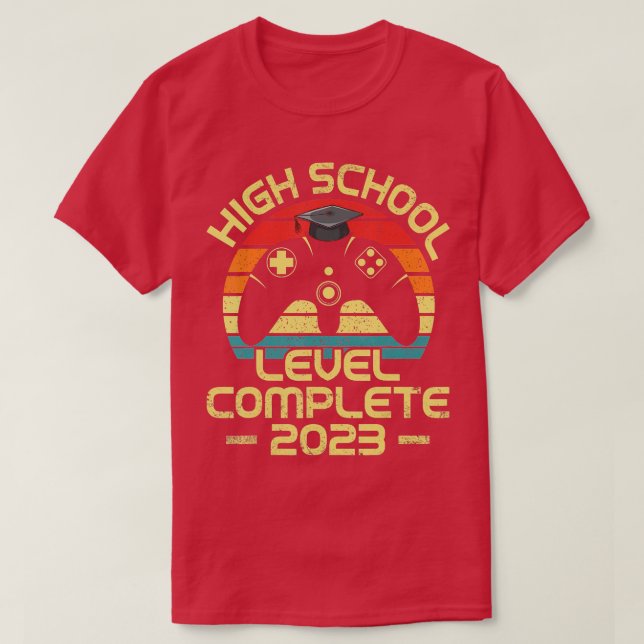 Camiseta Men Boy Graduation High School Level Complete Gift (Diseño del anverso)