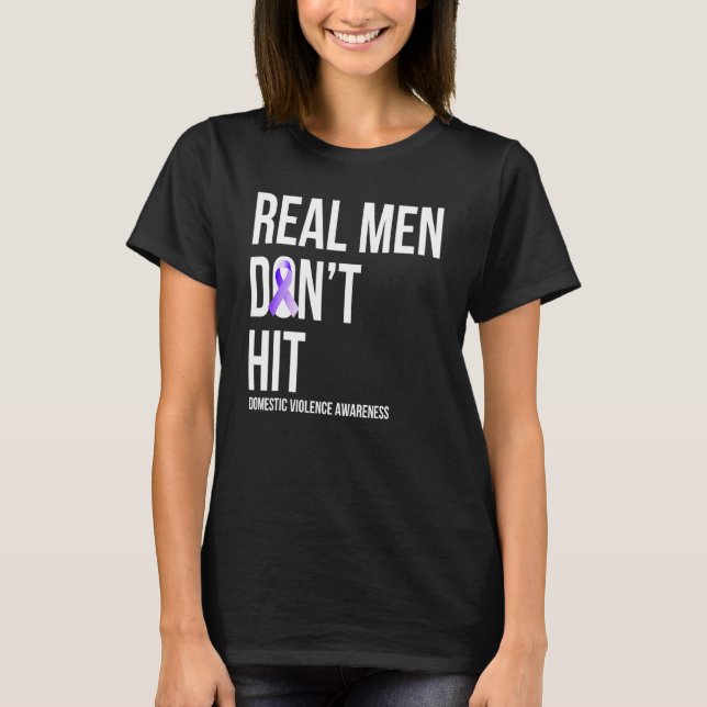 Camiseta Men Don't Hit  Domestic Violence Awareness Ribbon (Anverso)
