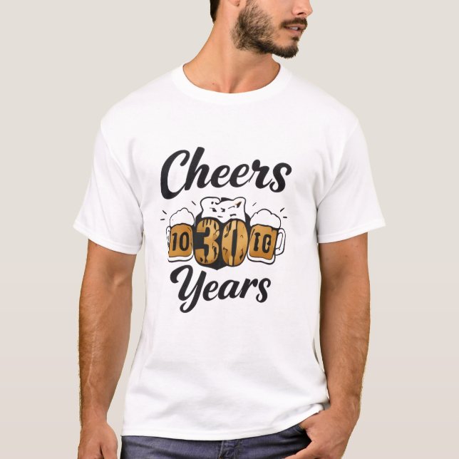 Camiseta Men’s Cheers to 35 Years T-Shirt Funny Birthday t (Anverso)