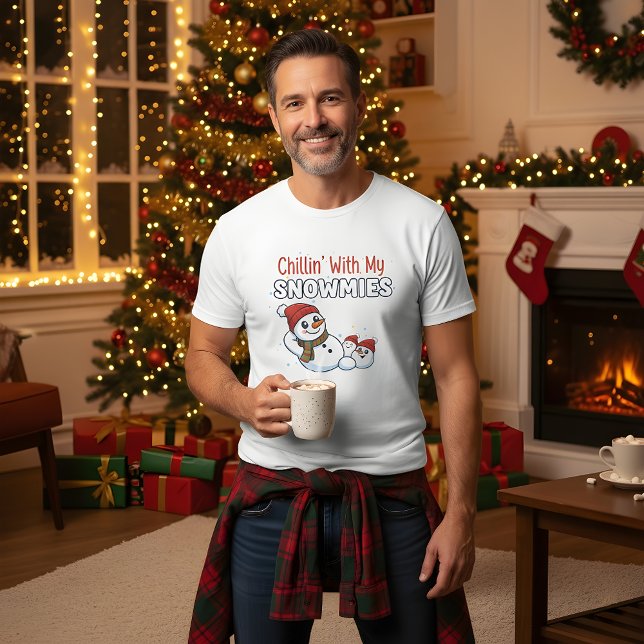 Camiseta Men’s Christmas T-Shirt | Snowman Holiday Design (Subido por el creador)