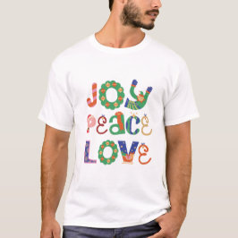 Camiseta Men’s Christmas Typography T-Shirt – Festive Joy