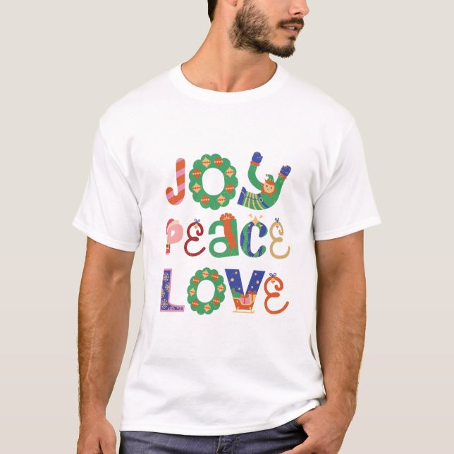 Camiseta Men’s Christmas Typography T-Shirt – Festive Joy (Anverso)