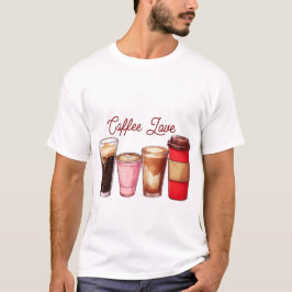 Camiseta Men’s Coffee Art T-Shirt | Cute Coffee Cups Street