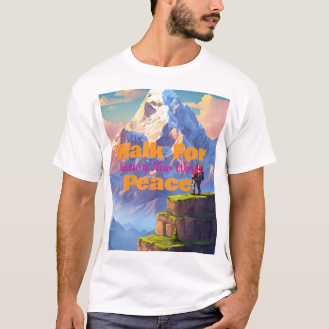 Camiseta Men’s XL “Walk For Peace” T-Shirt Casual Wear (Anverso)
