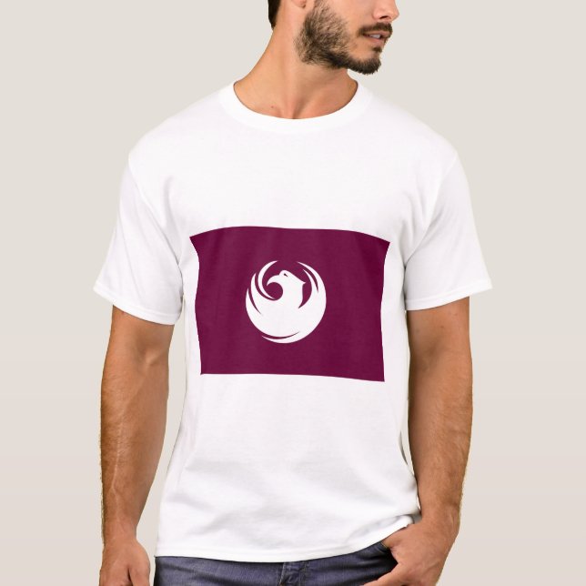 Camiseta Men T Shirt with Flag of Phoenix City, Arizona (Anverso)