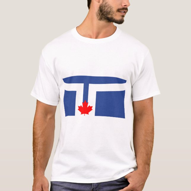 Camiseta Men T Shirt with Flag of Toronto, Canada (Anverso)