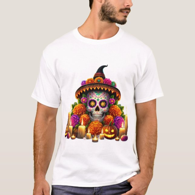 Camiseta Men Tshirt halloween party  (Anverso)