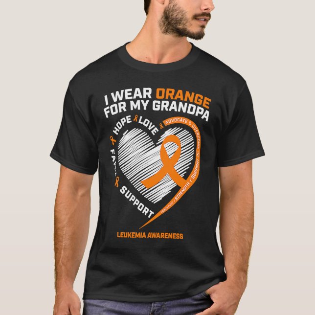 Camiseta Men Women Leukemia Awareness Grandpa Leukemia (Anverso)