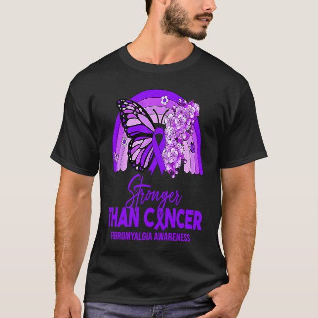 Camiseta Men Womens Stronger Than Fibromyalgia Rainbow (Anverso)