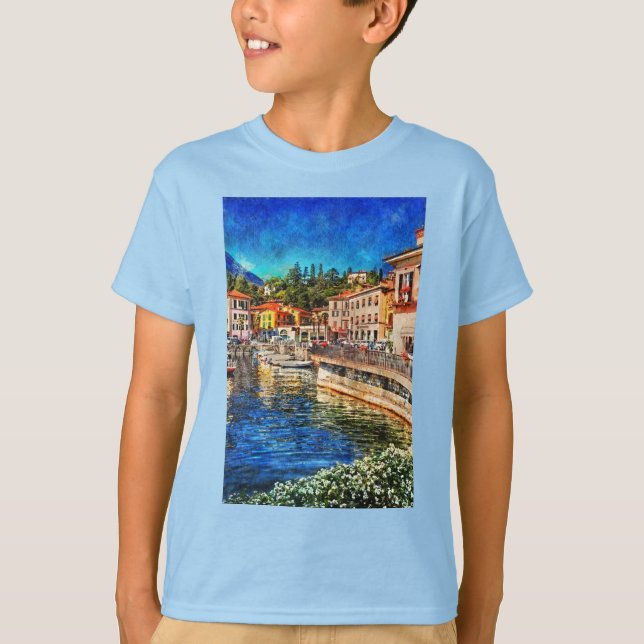 Camiseta Menaggio en el lago Como, Italia (Anverso)