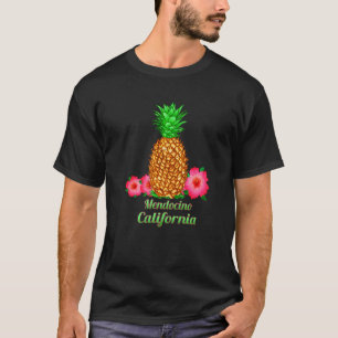 Camiseta Mendocino California Ca Pineapple Floral