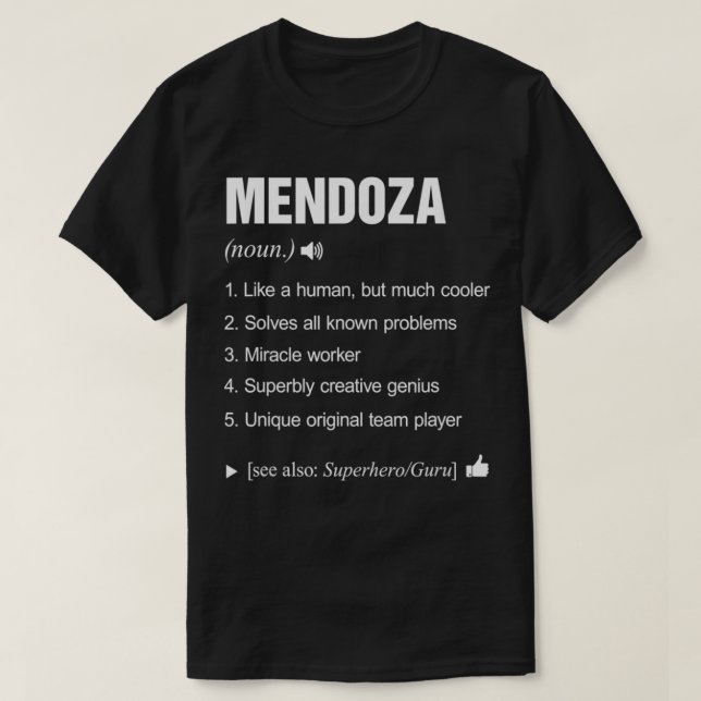Camiseta Mendoza Nombre Definición Significado Familia A1 D (Diseño del anverso)