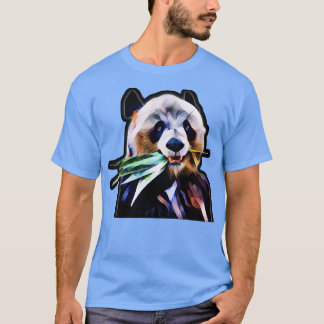 Camiseta Meng Xiang lindo oso panda grande come bambú Berlí