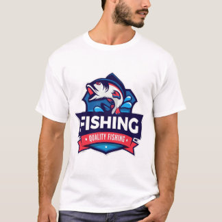 Camiseta Menggambarkan desain ikan yang dinamis dan T-Shirt