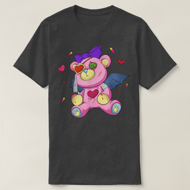 Camiseta Menhera chan Yami Kawaii Pastel Gótico Harajuku Te (Diseño del anverso)