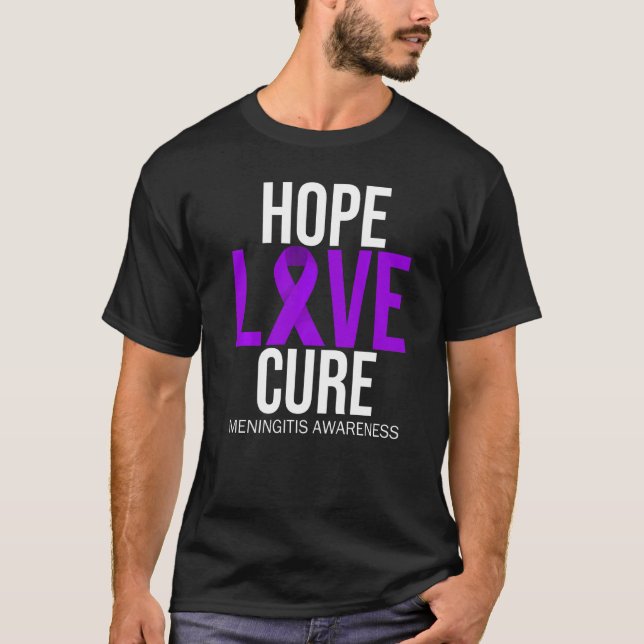 Camiseta Meningitis Conciencia Esperanza Amor Cure Burgundy (Anverso)